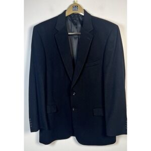 Joseph A Bank 'Gordon' 100% Cashmere Black‎ Blazer Sport Jacket Mens 44L EUC